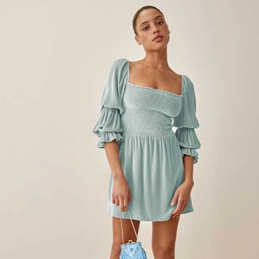 Reformation Albi Velvet Mini Dress